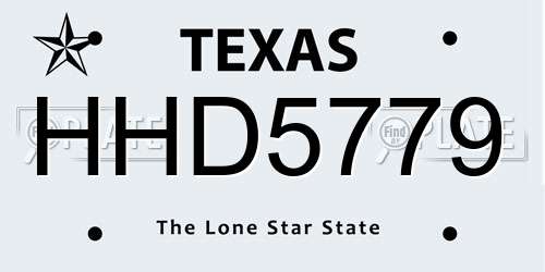 HHD5779 Texas License Plate