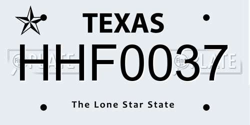 HHF0037 Texas License Plate