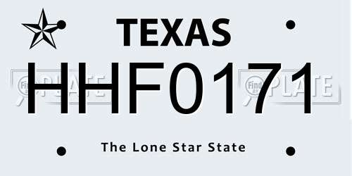HHF0171 Texas License Plate
