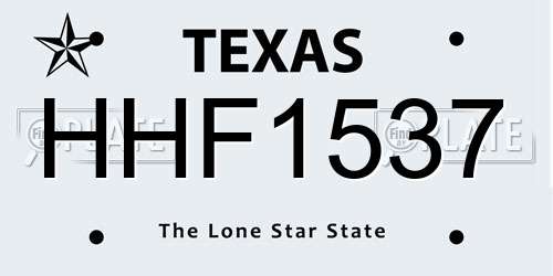 HHF1537 Texas License Plate