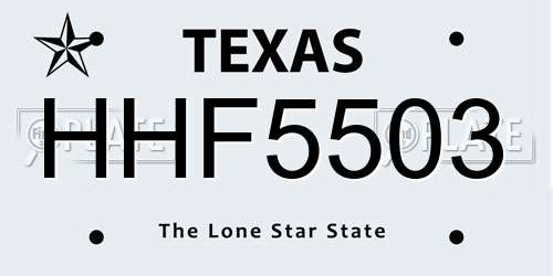 HHF5503 Texas License Plate