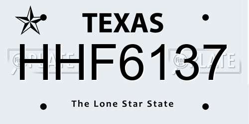 HHF6137 Texas License Plate
