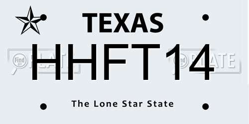 HHFT14 Texas License Plate