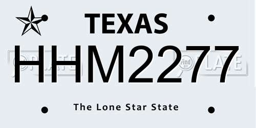 HHM2277 Texas License Plate