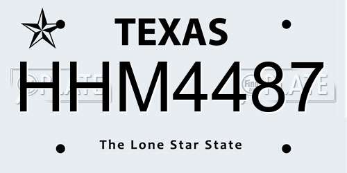 HHM4487 Texas License Plate