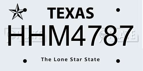 HHM4787 Texas License Plate