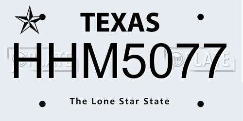 HHM5077 Texas License Plate