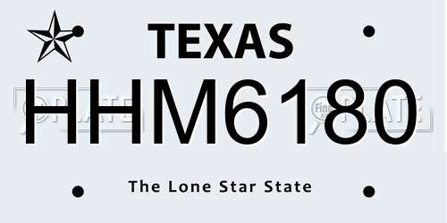 HHM6180 Texas License Plate