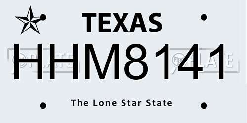 HHM8141 Texas License Plate