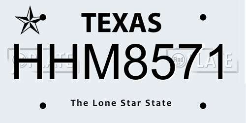 HHM8571 Texas License Plate
