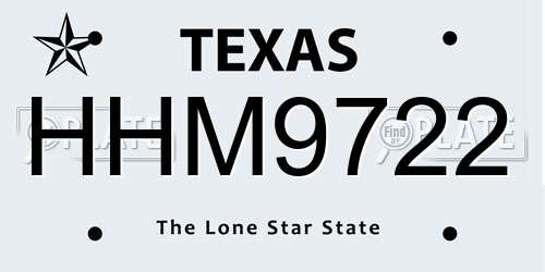 HHM9722 Texas License Plate