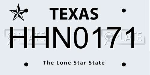 HHN0171 Texas License Plate