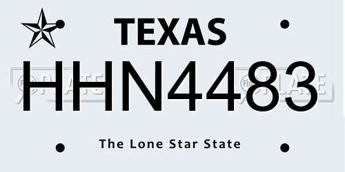 HHN4483 Texas License Plate
