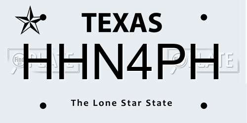 HHN4PH Texas License Plate