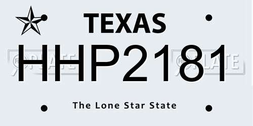 HHP2181 Texas License Plate