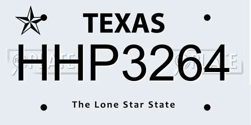 HHP3264 Texas License Plate