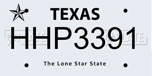 HHP3391 Texas License Plate