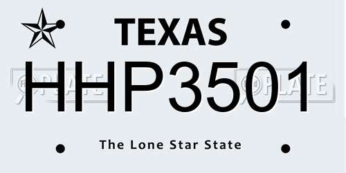 HHP3501 Texas License Plate