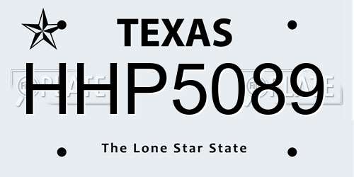 HHP5089 Texas License Plate