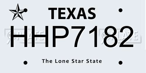 HHP7182 Texas License Plate