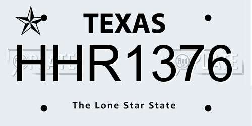 HHR1376 Texas License Plate