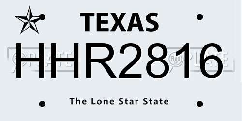HHR2816 Texas License Plate