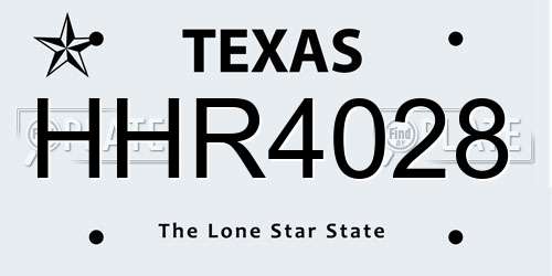 HHR4028 Texas License Plate