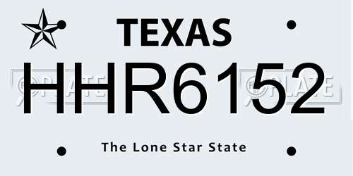 HHR6152 Texas License Plate