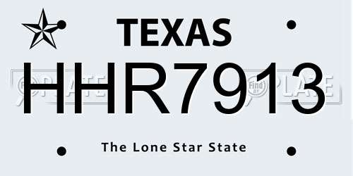 HHR7913 Texas License Plate