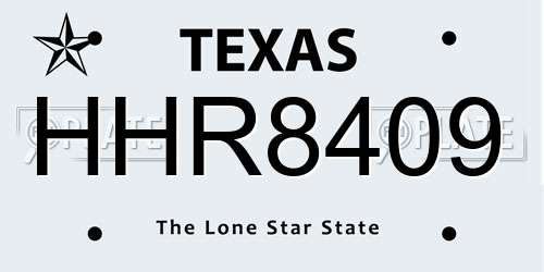 HHR8409 Texas License Plate