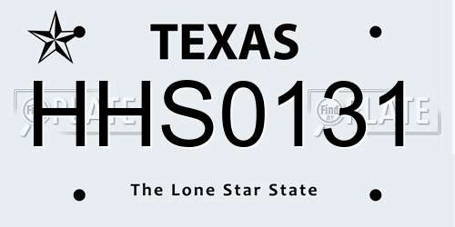 HHS0131 Texas License Plate