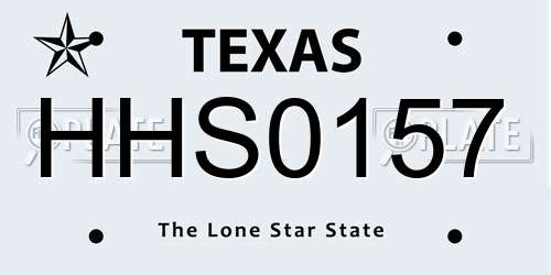 HHS0157 Texas License Plate