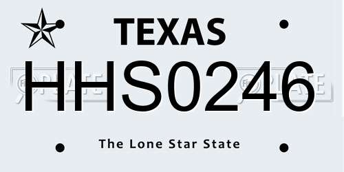 HHS0246 Texas License Plate