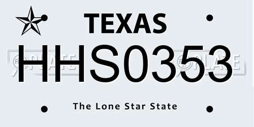 HHS0353 Texas License Plate