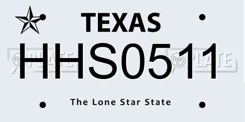 HHS0511 Texas License Plate