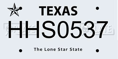 HHS0537 Texas License Plate
