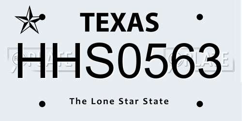 HHS0563 Texas License Plate