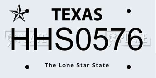 HHS0576 Texas License Plate