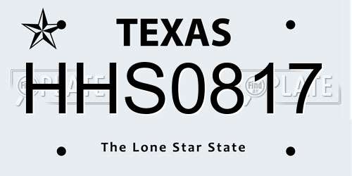 HHS0817 Texas License Plate