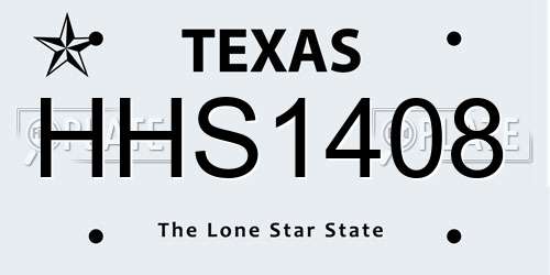 HHS1408 Texas License Plate