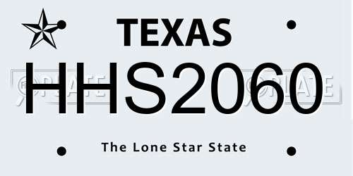 HHS2060 Texas License Plate