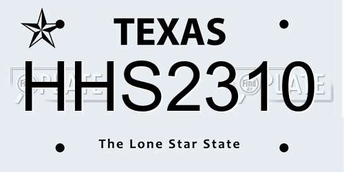 HHS2310 Texas License Plate
