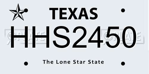 HHS2450 Texas License Plate