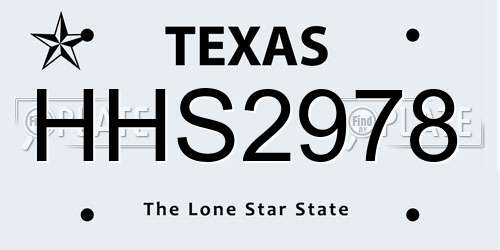 HHS2978 Texas License Plate