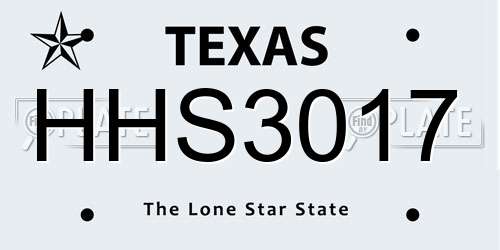 HHS3017 Texas License Plate