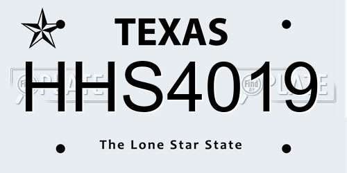 HHS4019 Texas License Plate