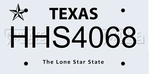 HHS4068 Texas License Plate