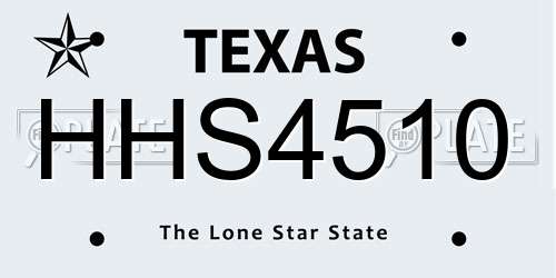 HHS4510 Texas License Plate
