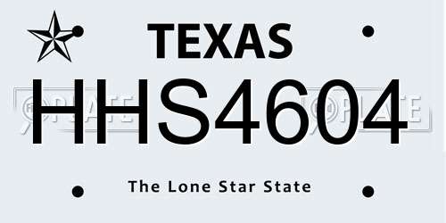 HHS4604 Texas License Plate