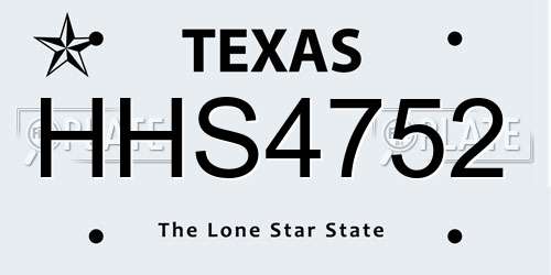 HHS4752 Texas License Plate